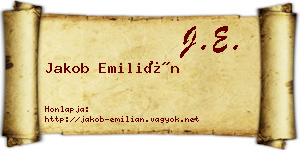 Jakob Emilián névjegykártya